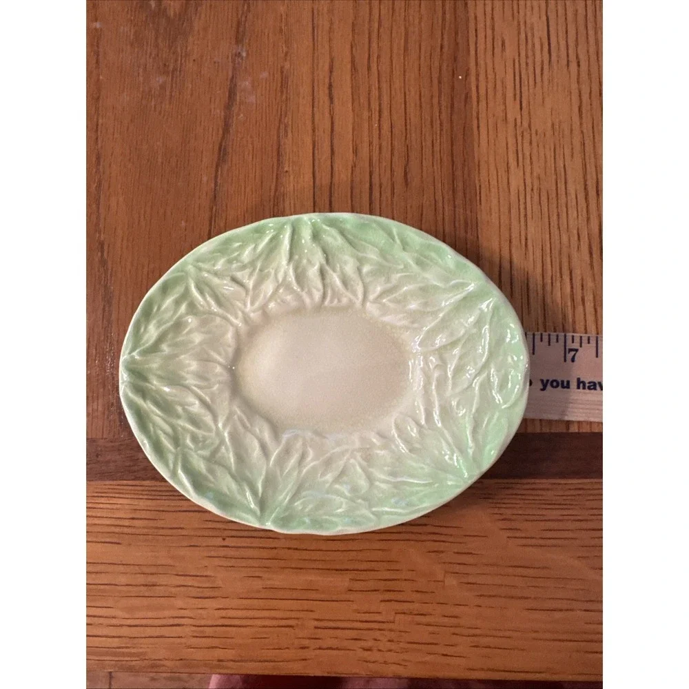 Shorter & Son Staffordshire‎ England Hand Painted Oblong Dish Cabbage Leaf